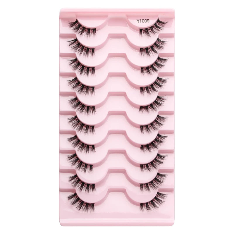 SHIDISHANGPIN 5/10Pairs False Lashes Cat Eye Eyelashes Eyelash Extension 3D Mink Half Lashes Natural Makeup faux Cils maquiagem - Blinksy